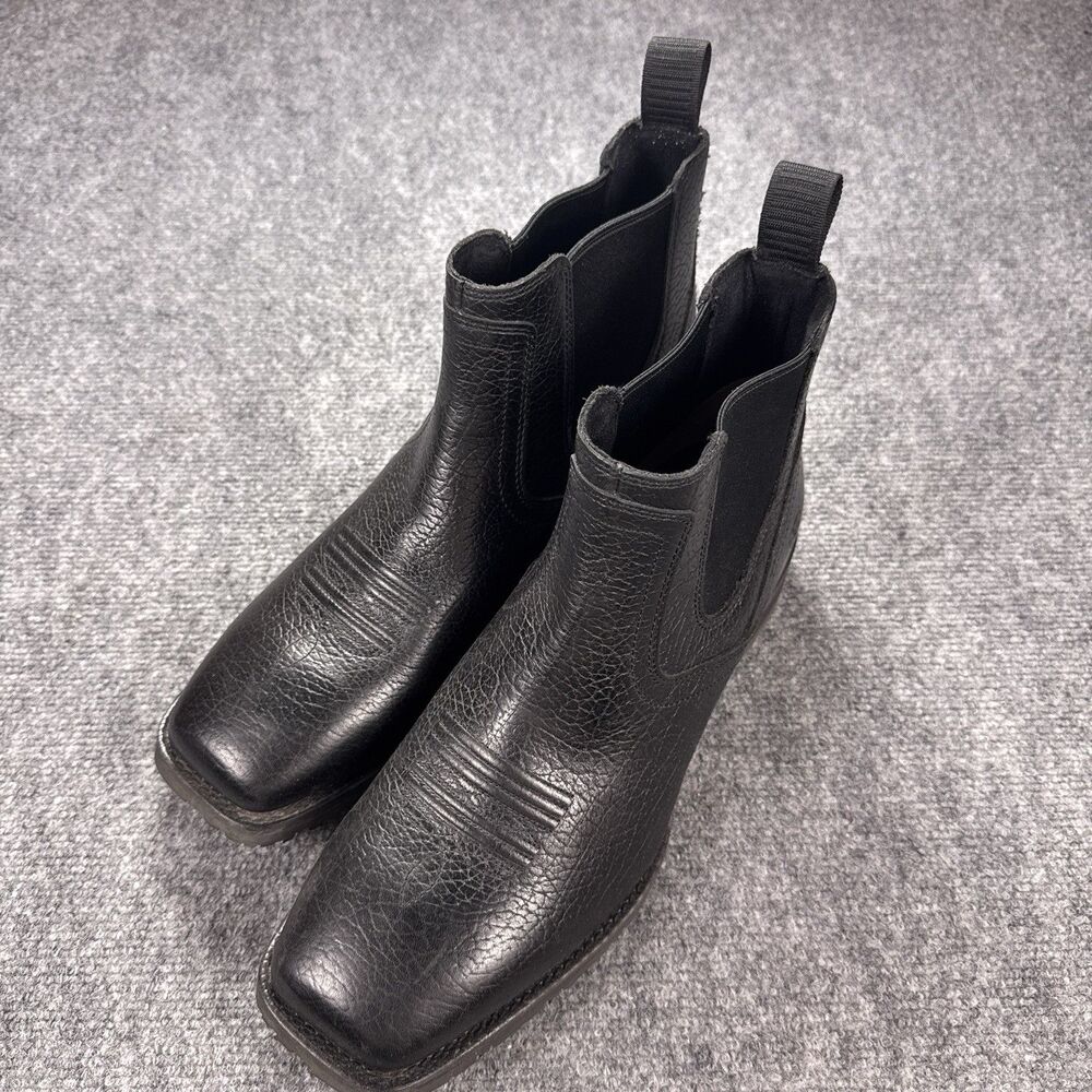 Ariat Hybrid Low Boy Chelsea Boots Men’s Size Black Leather Square Toe 12EE